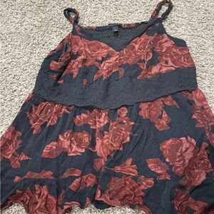 Torrid Black and Red Floral Camisole